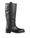 Emanuélle Vee Woman Boot Black Size 8 Leather In Black