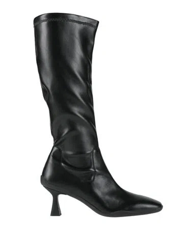 Emanuélle Vee Woman Boot Black Size 8 Leather In Multi