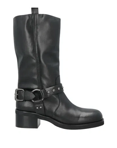Emanuélle Vee Woman Boot Black Size 10 Leather
