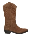 Emanuélle Vee Woman Boot Light Brown Size 8 Leather In Sand