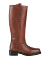 Emanuélle Vee Woman Boot Tan Size 8 Leather