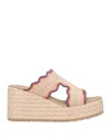 Emanuélle Vee Woman Espadrilles Beige Size 10 Natural Raffia