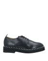 Emanuélle Vee Woman Lace-up Shoes Black Size 8 Soft Leather In Black