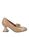 Emanuélle Vee Woman Loafers Beige Size 7 Leather In Beige
