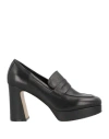 Emanuélle Vee Woman Loafers Black Size 10 Leather