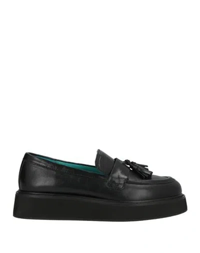 Emanuélle Vee Woman Loafers Black Size 10 Leather