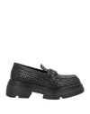 Emanuélle Vee Woman Loafers Black Size 8 Leather