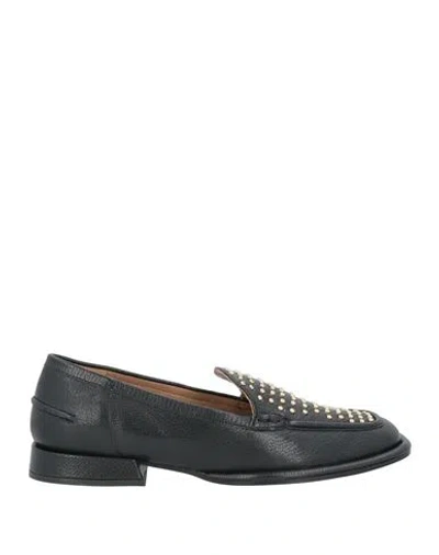 Emanuélle Vee Woman Loafers Black Size 8 Soft Leather