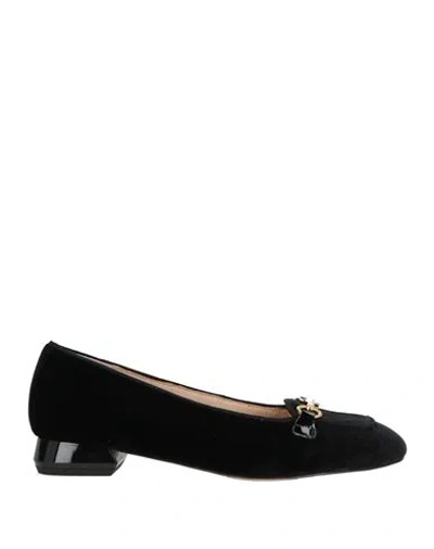 Emanuélle Vee Woman Loafers Black Size 8 Textile Fibers