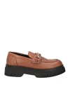 Emanuélle Vee Woman Loafers Brown Size 9 Leather In Brown