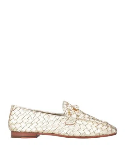 Emanuélle Vee Woman Loafers Gold Size 8 Sheepskin