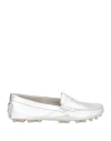 Emanuélle Vee Woman Loafers Silver Size 8 Leather In Silver
