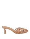 Emanuélle Vee Woman Mules & Clogs Camel Size 8 Leather In Beige