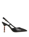 Emanuélle Vee Woman Pumps Black Size 8 Leather In Black