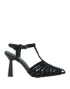 Emanuélle Vee Woman Pumps Black Size 10 Leather In Black