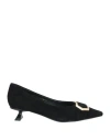 Emanuélle Vee Woman Pumps Black Size 7 Leather