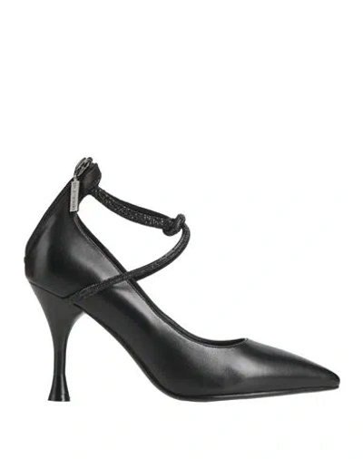 Emanuélle Vee Woman Pumps Black Size 8 Leather