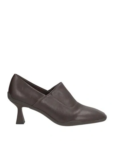Emanuélle Vee Woman Pumps Dark Brown Size 8 Leather