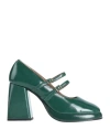 Emanuélle Vee Woman Pumps Dark Green Size 6 Soft Leather