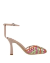 Emanuélle Vee Woman Pumps Orange Size 8 Leather In Orange