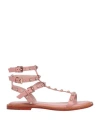 Emanuélle Vee Woman Sandals Antique Rose Size 8 Soft Leather In Pink