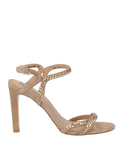 Emanuélle Vee Woman Sandals Beige Size 7 Soft Leather In Brown