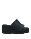 Emanuélle Vee Woman Sandals Black Size 10 Leather In Black