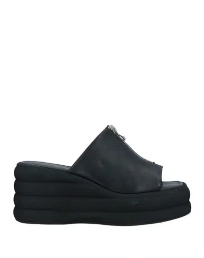 Emanuélle Vee Woman Sandals Black Size 10 Leather