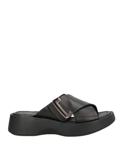 Emanuélle Vee Woman Sandals Black Size 10 Leather