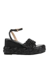Emanuélle Vee Woman Sandals Black Size 8 Leather