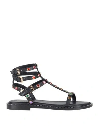 Emanuélle Vee Woman Sandals Black Size 6 Leather
