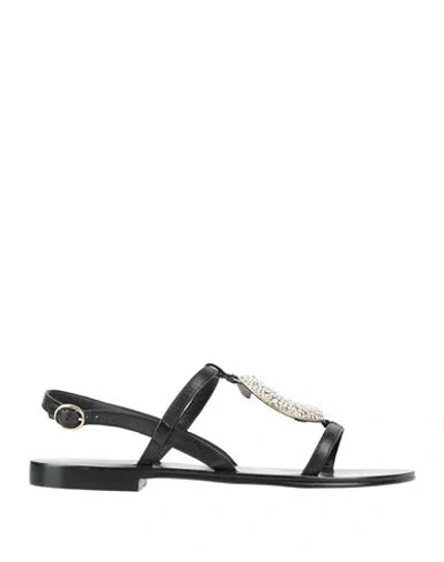 Emanuélle Vee Woman Sandals Black Size 8 Leather