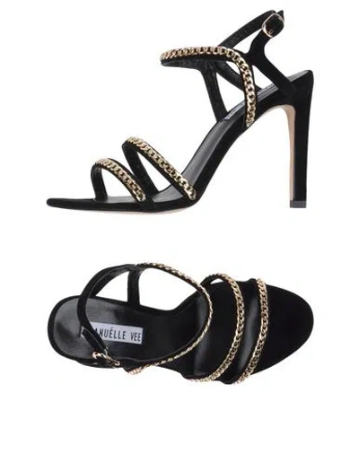 Emanuélle Vee Woman Sandals Black Size 8 Leather
