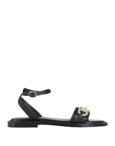 Emanuélle Vee Woman Sandals Black Size 8 Leather