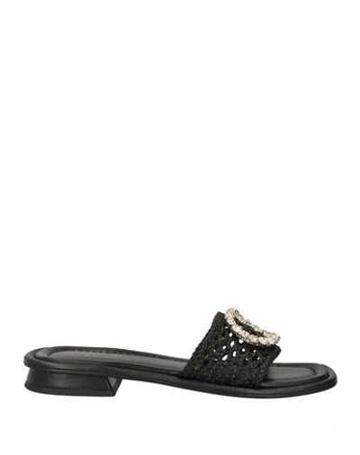 Emanuélle Vee Woman Sandals Black Size 7 Leather