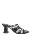 Emanuélle Vee Woman Sandals Black Size 8 Leather