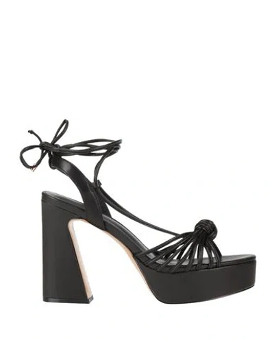 Emanuélle Vee Woman Sandals Black Size 8 Soft Leather