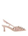 Emanuélle Vee Woman Sandals Blush Size 8 Leather In Pink
