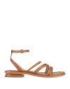 Emanuélle Vee Woman Sandals Brown Size 8 Leather In Brown