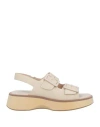 Emanuélle Vee Woman Sandals Cream Size 11 Leather In White