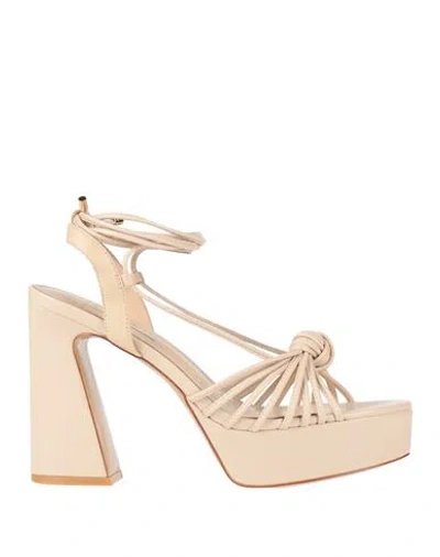 Emanuélle Vee Woman Sandals Cream Size 8 Soft Leather In White