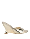 Emanuélle Vee Woman Sandals Gold Size 11 Leather