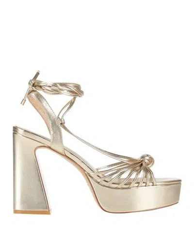 Emanuélle Vee Woman Sandals Gold Size 7 Soft Leather In Gold
