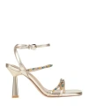 Emanuélle Vee Woman Sandals Gold Size 8 Leather