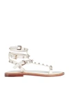 Emanuélle Vee Woman Sandals Ivory Size 6 Soft Leather In White