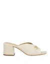 Emanuélle Vee Woman Sandals Ivory Size 9 Soft Leather In White