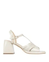 Emanuélle Vee Woman Sandals Light Grey Size 8 Leather In Gray