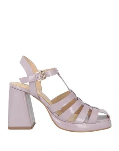 Emanuélle Vee Woman Sandals Lilac Size 8 Leather