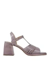 Emanuélle Vee Woman Sandals Lilac Size 8 Leather In Purple
