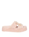 Emanuélle Vee Woman Sandals Pink Size 6 Natural Raffia In Pink